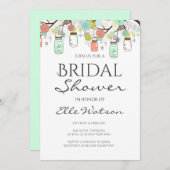 Einladung zur Hochzeit von Minze- und Korallendusc (Vorne/Hinten)