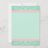 Einladung zur Hochzeit von Minze und Pink Lace (Rückseite)