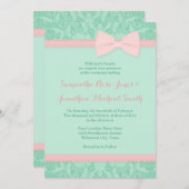 Einladung zur Hochzeit von Minze und Pink Lace (Vorne/Hinten)