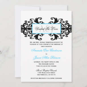 Einladung zur Hochzeit von mit Monogramm Zierdamas