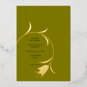 Einladung zur Hochzeit von Mod Gold und Olivenöl (Vorderseite)