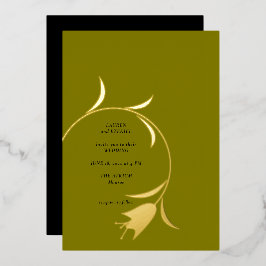 Einladung zur Hochzeit von Mod Gold und Olivenöl