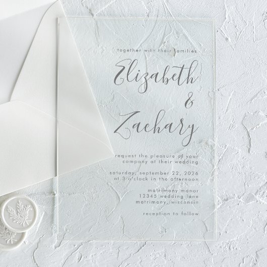 Einladung zur Hochzeit von moderner grauer Schrift