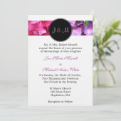 Einladung zur Hochzeit von Monogram Hydrangea (Stehend Vorderseite)