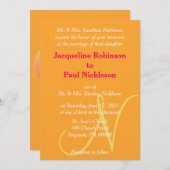 Einladung zur Hochzeit von Monogram Orange Raspber (Vorne/Hinten)