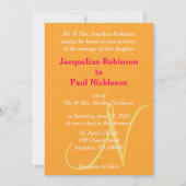 Einladung zur Hochzeit von Monogram Orange Raspber (Vorderseite)