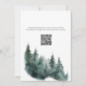 Einladung zur Hochzeit von Mountain Skyline mit QR (Rückseite)