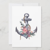 Einladung zur Hochzeit von Nautic Floral Anchor (Rückseite)