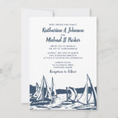 Einladung zur Hochzeit von Nautical Sailboat (Vorderseite)