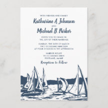 Einladung zur Hochzeit von Nautical Sailboat