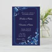 Einladung zur Hochzeit von Navy Blue (Stehend Vorderseite)