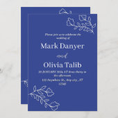 Einladung zur Hochzeit von Navy Blue | Elegant Tim (Vorne/Hinten)