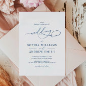 Einladung zur Hochzeit von Navy Blue Elegante Call