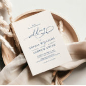 Einladung zur Hochzeit von Navy Blue Elegante Call