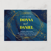 Einladung zur Hochzeit von Navy Blue Floral (Vorderseite)