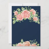 Einladung zur Hochzeit von Navy Blue Gold Blush (Rückseite)