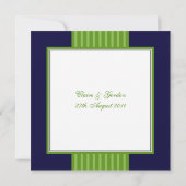 Einladung zur Hochzeit von Navy Blue & Lime Green (Rückseite)