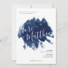 Einladung zur Hochzeit von Navy Blue Paint Swatch