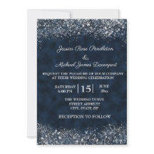 Einladung zur Hochzeit von Navy Blue Stardust