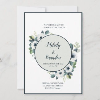 Einladung zur Hochzeit von Navy Blue und Sage