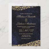 Einladung zur Hochzeit von Navy Blue Watercolor &  (Vorderseite)