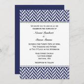 Einladung zur Hochzeit von Navy Blue White Herring (Vorne/Hinten)