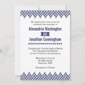 Einladung zur Hochzeit von Navy Blue White Herring (Vorderseite)