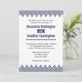 Einladung zur Hochzeit von Navy Blue White Herring (Stehend Vorderseite)