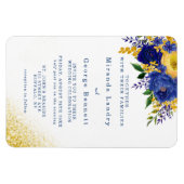 Einladung zur Hochzeit von Navy Blue Yellow Floral Magnet (Horizontal)