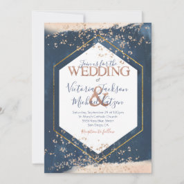 Einladung zur Hochzeit von Navy Blush Gold