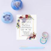 Einladung zur Hochzeit von Navy Burgundy Gold Fram Flyer (Einzeln)
