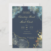 Einladung zur Hochzeit von Navy Gold (Vorderseite)