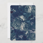 Einladung zur Hochzeit von Navy Gold-Floral-Kallig (Rückseite)