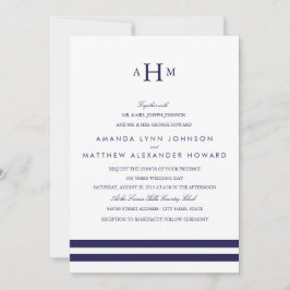 Einladung zur Hochzeit von Navy Monogram
