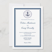 Einladung zur Hochzeit von Navy Nautical Style Anc (Vorderseite)