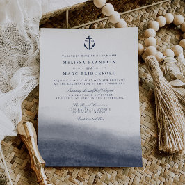 Einladung zur Hochzeit von Navy Tides Anchor Monog
