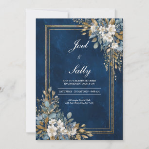 Einladung zur Hochzeit von Navy und Gold