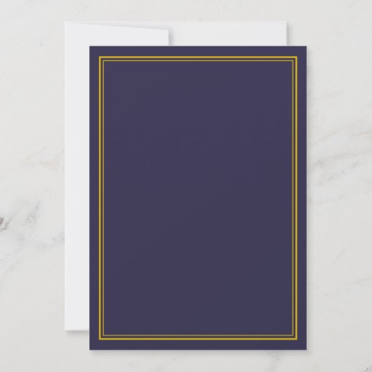 Einladung zur Hochzeit von Navy und Gold Seepferd (Rückseite)