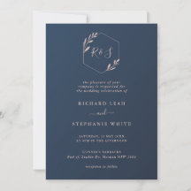 Einladung zur Hochzeit von Navy und Pink Geometric