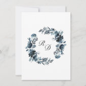Einladung zur Hochzeit von Navy-Watercolor-Flora (Rückseite)
