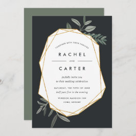 Einladung zur Hochzeit von Olivenblättern