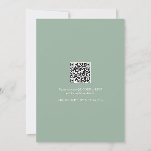 Einladung zur Hochzeit von Olivenöl mit QR-Code fü (Rückseite)