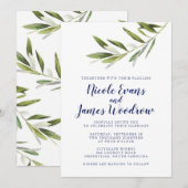 Einladung zur Hochzeit von Olivenzweigen mit der M (Vorne/Hinten)