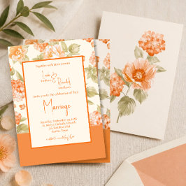 Einladung zur Hochzeit von Orange Floral