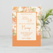 Einladung zur Hochzeit von Orange Floral (Stehend Vorderseite)