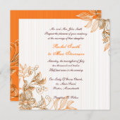 Einladung zur Hochzeit von Orange und Brown Floral (Vorne/Hinten)