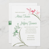 Einladung zur Hochzeit von Orchideen - Clover und (Vorne/Hinten)