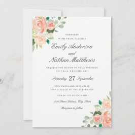 Einladung zur Hochzeit von Peach Blush Watercolor