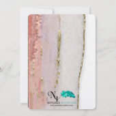 Einladung zur Hochzeit von Peach und Gold Watercol (Rückseite)