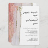Einladung zur Hochzeit von Peach und Gold Watercol (Vorne/Hinten)